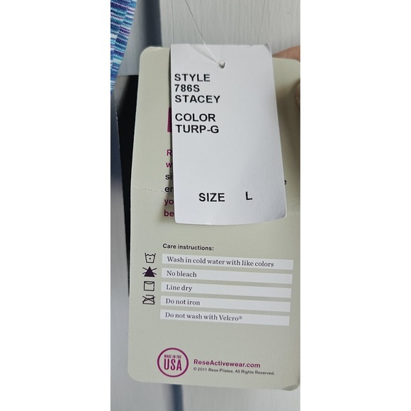 NWT Rese pilates Stacey space dye tank turquoise /purple Sz L - Picture 5 of 6